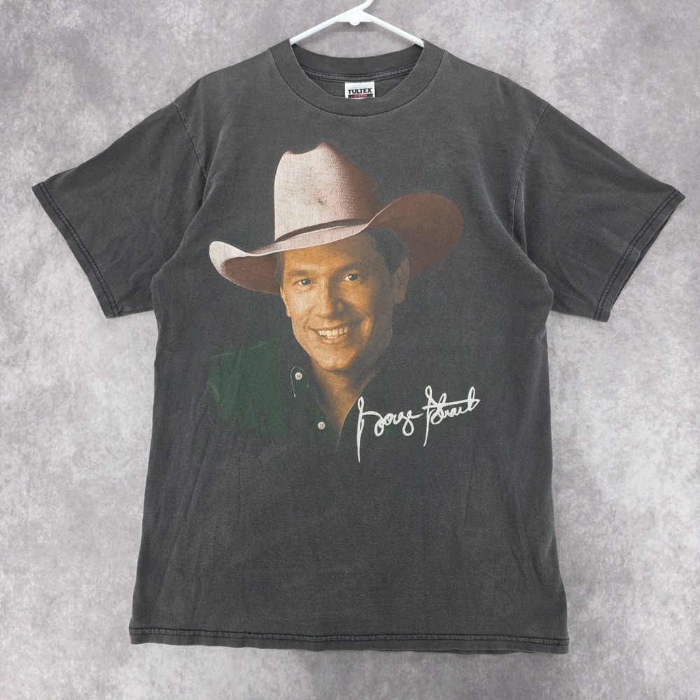 Vintage 90s George Strait 'Big Face' 1996 Tour Shirt Large USA Cowboy Western L
